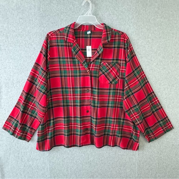 Old Navy Womens Flannel Pajama Set Size XXL Red Tartan Plaid Classic Holiday New - Picture 3 of 16